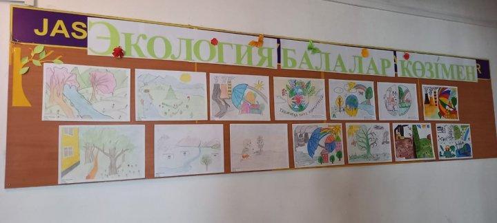 ҚР Президенті Қ.Тоқаевтің   қазақ халқына жолдауын іске асыру жөнінде "Мектептерде экологиялық тәрбие беруді күшейту" мақсатында "Эко-күнтізбе " ережесіне сәйкес "Экология балалар көзімен" тақырыбында оқушылардың арасында көрме