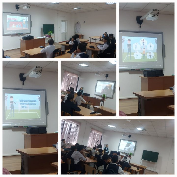 Қазан айында мектеп психологтары Ж.Т.Ахметова және М.М.Адибаева 5-9 сынып оқушыларына «Қауіпсіз интернет, буллинг және кибербулинг» тақырыбында таныстырыл көрсетіп, психологиялық ұсынымдар жүргізді.  Мақсаты: Келеңсіз оқиғаларды болдырмаудын алдын-ал