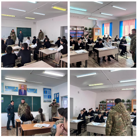 № 55 орта мектебінде 63563 Әскери бөлімінің 3-сынып сержанты Турашев Нұркен Абдырахимович Ш.Уәлиханов атындағы Қорғаныс министрлігінің Әскери колледжіне үміткерлерді жасақтау мақсатында үгіт- насихат жұмыстарын жүргізді.